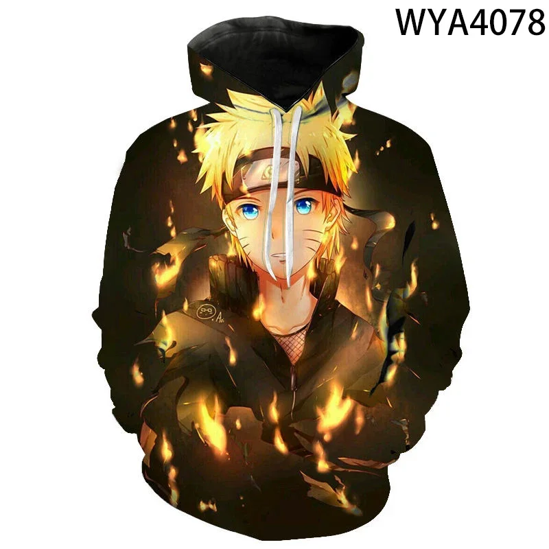 Hoodie Uzumaki Naruto pria anak laki-laki perempuan, Hoodie Anime bercetak 3D, Hoodie ukuran besar, pakaian pria MINISO