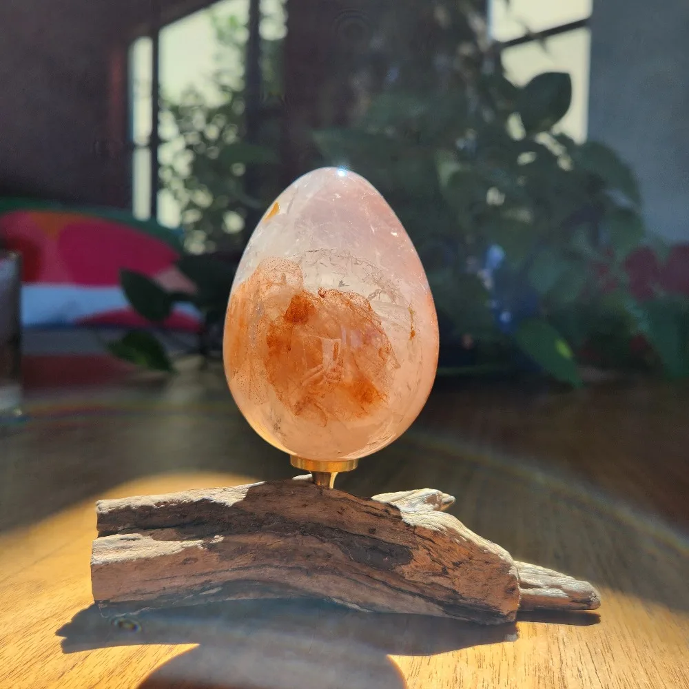 

Natural Fire Quartz Egg Perfect for Deal Gift for Christmas Halloween Thanksgiving and More for Meditation Home Decor Lucky Gift