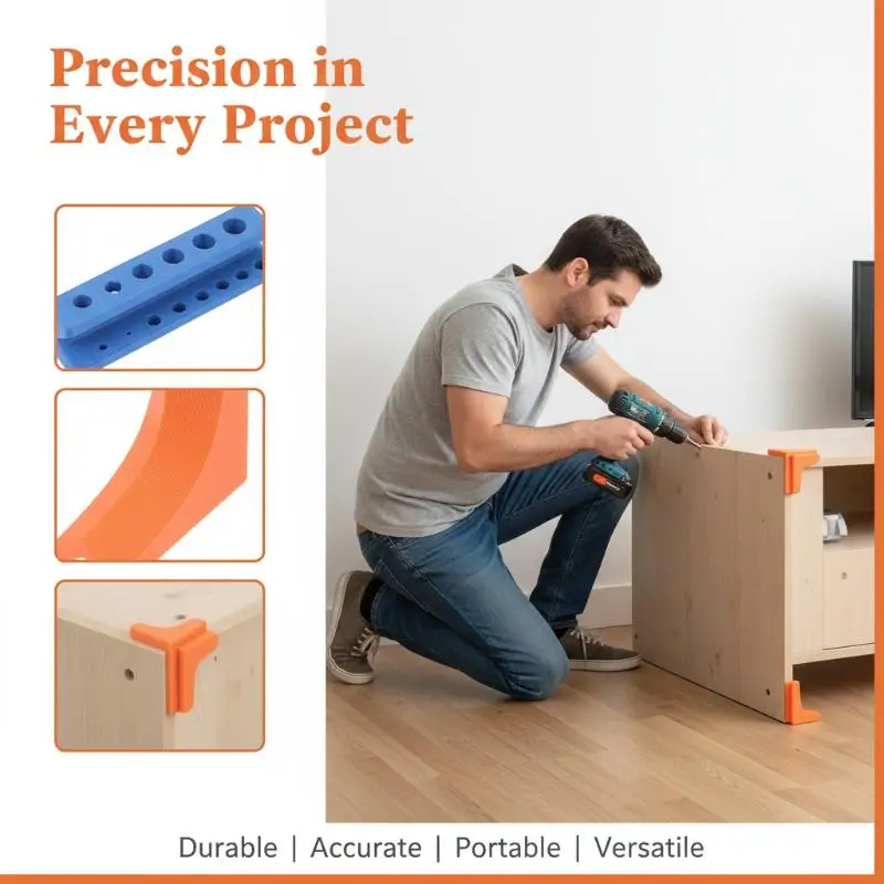 

3Pcs Drilling Guide Rail Vertical Square Positioning Artifact V-shaped Groove Fitting Design Wear-resistant And Durable