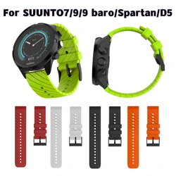 24mm silikonowe pasek do smartwatcha dla Suunto 7 bransoletka nadgarstek dla Suunto 9/9 Baro/Spartan Sport nadgarstek Hr nowa guma zespół