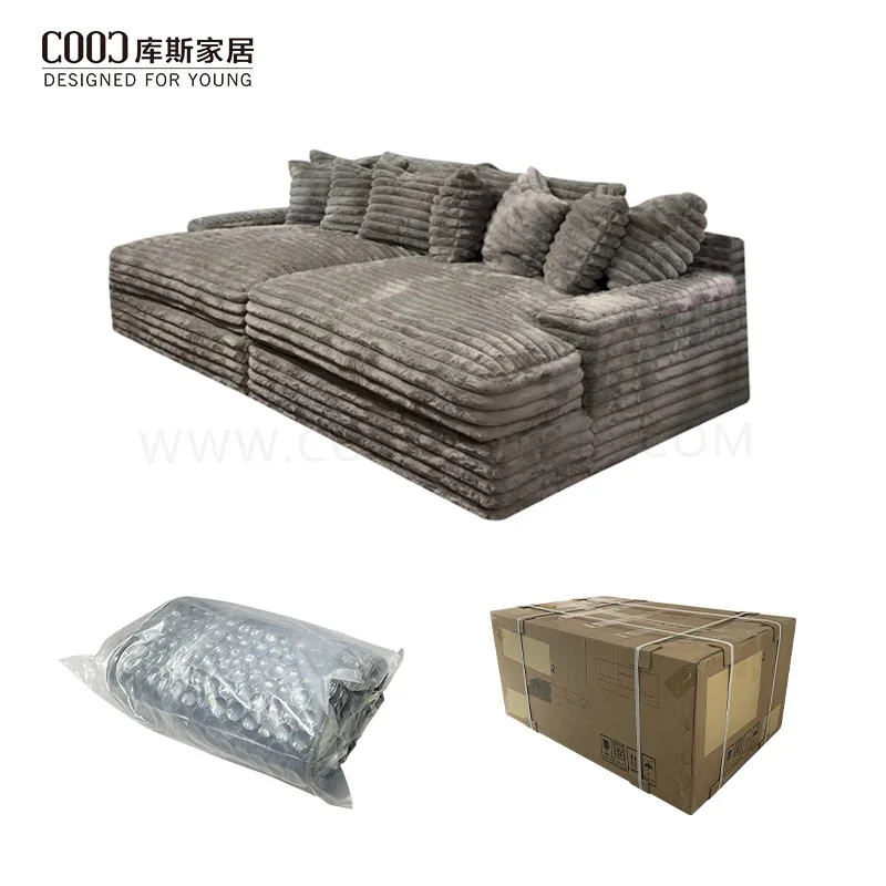 Foshan Modern Compression Sealed Sponge Modular Sofa Couch Density Foam Vacuum Packed Compressed Sofa