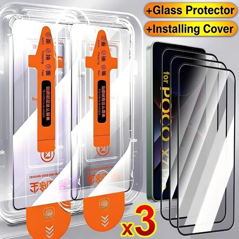 

1-3Pcs Easy Install Screen Protectors for Mi POCO X7 Pro Anti-shatter Tempered Glass with Installation Kit for Xiaomi POCO X7Pro