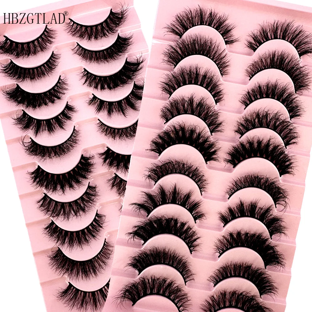 10Pairs 3D Faux Mink False Eyelashes Natural Messy Crisscross Eyelash Wispy Fluffy Fake eyelashes Extension Eye Makeup faux cils