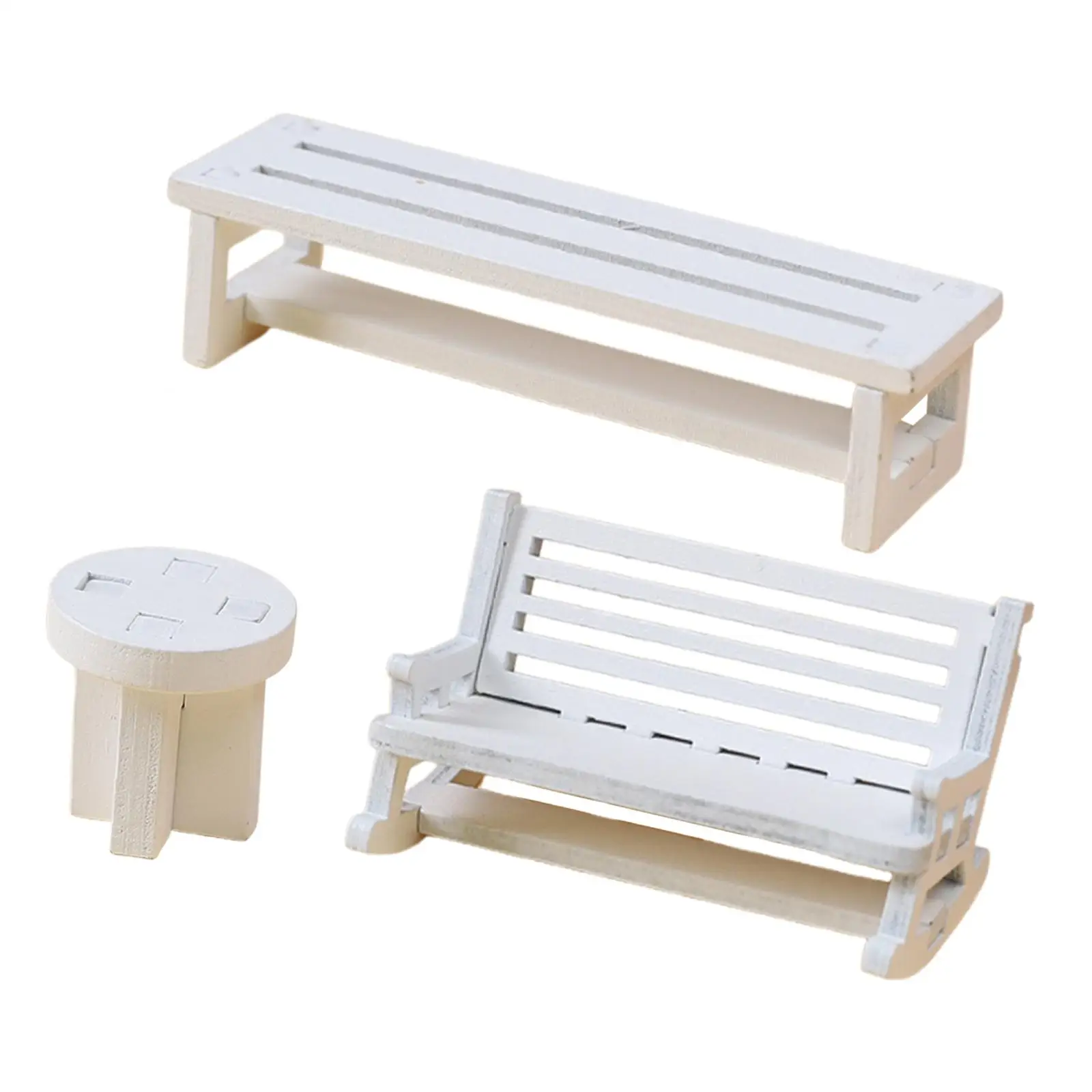 3 uds sillas en miniatura simulación Diorama DIY modelos de muebles en miniatura