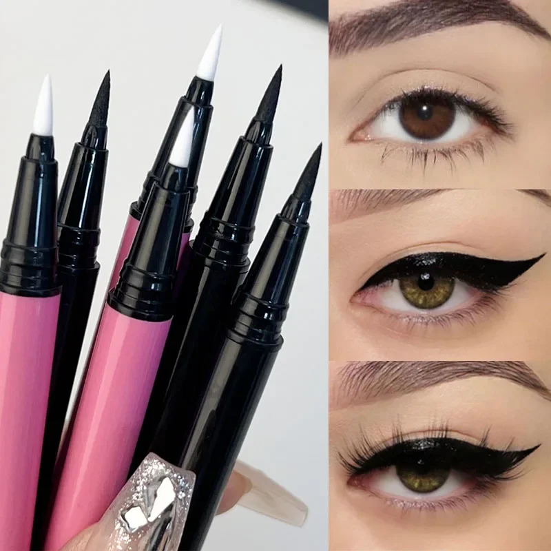 2 in 1 selbst klebende Wimpern Eyeliner Stift Make-up dauerhaft schnell trocknend kein Kleber nicht blühend klar schwarz Wimpern kleben Eyeliner