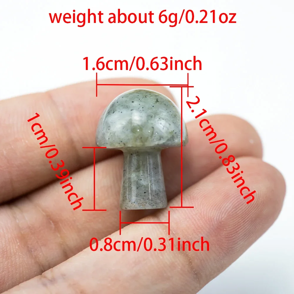 Mini Crystal Mushroom Gemstone Carving Mushroom Polished Cute Stones Crafts for Home Garden Lawn Decor Meditation Potting Decor