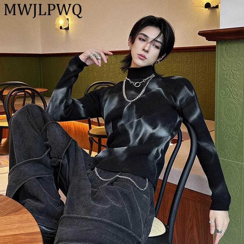 

Мужской вязаный свитер MWJLPWQ с принтом и нишевым дизайном, осенне-весенний, новый, трендовый, в стиле Ins, с длинным рукавом, повседневный базовый топ 13149