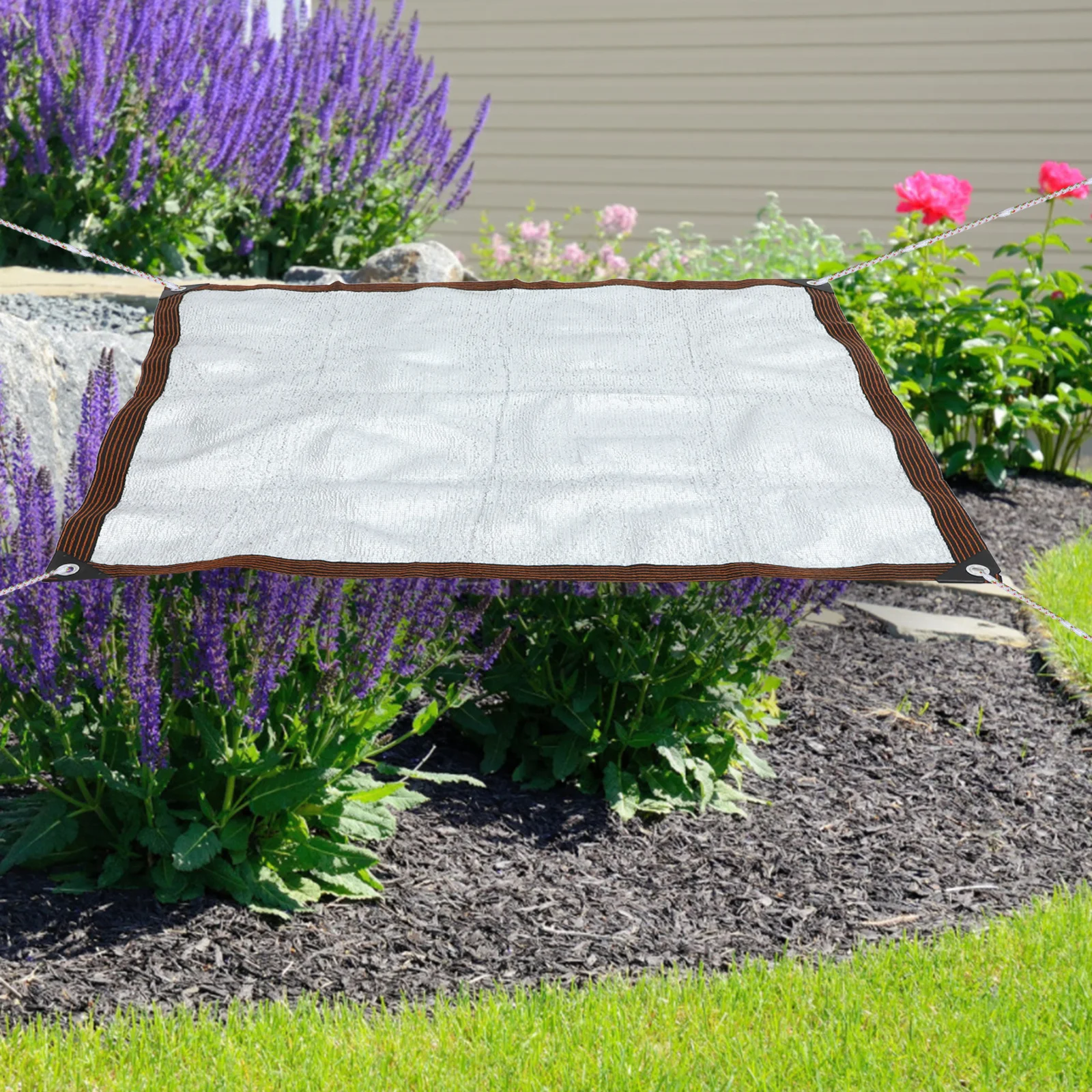 

1Pcs Shading Net for Garden Thick Sun Screen Heat Insulation Net Sunshade Cloth with Rope Waterproof Breathable Mesh for Plants