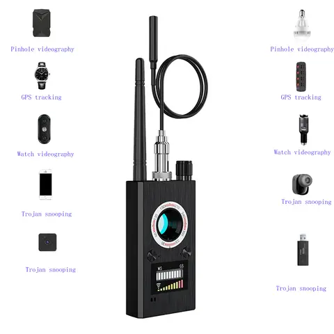 Wireless Detector 1-12000（MHz Multi function jammer signal blocker Anti-spy Camera GSM Audio GPS Signal lens RF Tracker Detect