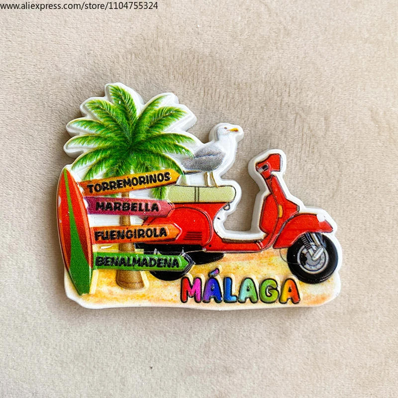 Art Craft Magnet - マラガ、スペイン 旅行のお土産 ホームデコレーションアイテム コレクション 芸術品や工芸品 ギフト