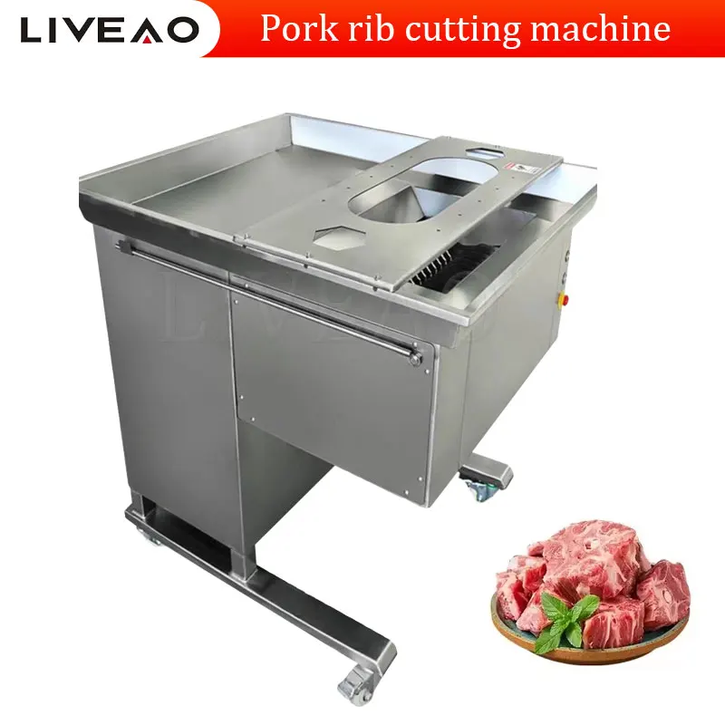 Industrial Automatic Meat Slicer Pork Ribs Cube Cutter For Fresh Lamb Chops And Beef Dicing Machine For Meat Cubes