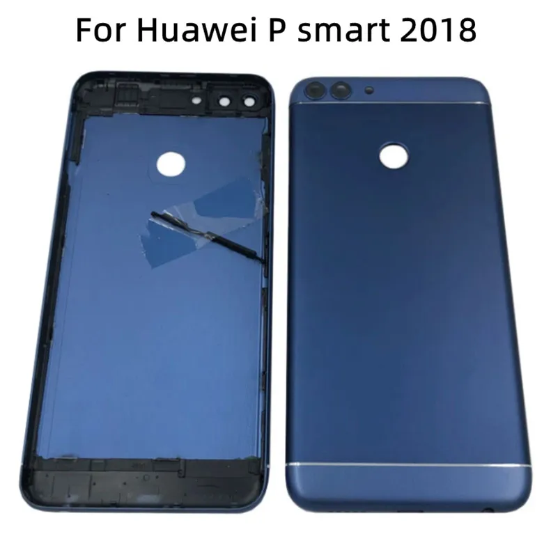 For Huawei P smart 2018 Back Battery Cover Rear Panel Door Housing Case Repair Parts + Power Volume Button