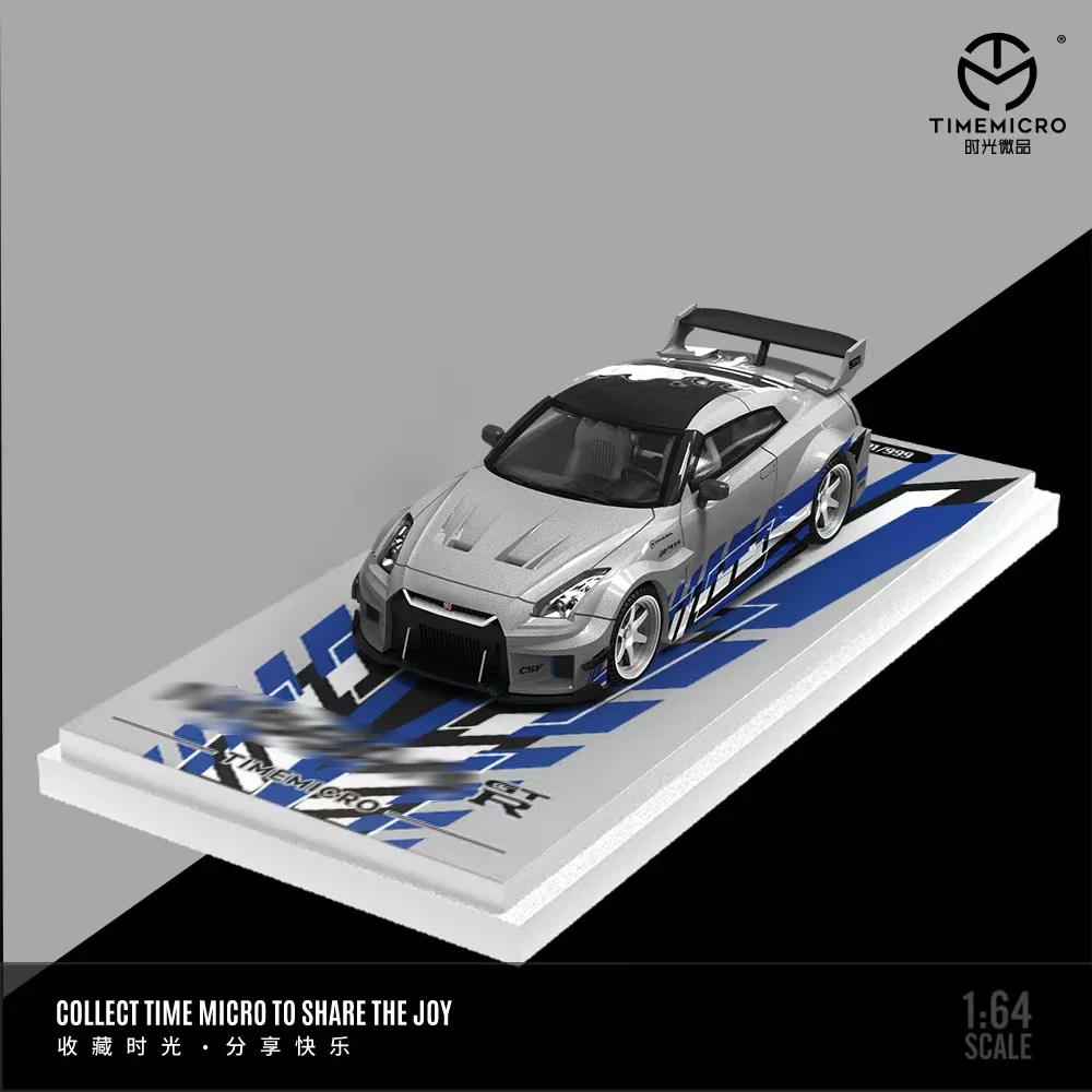 **PreSale** TM 1:64 H300 GTR R35 F&F Silver Blue Diecast Diorama Car Model Collection Toys Time Micro