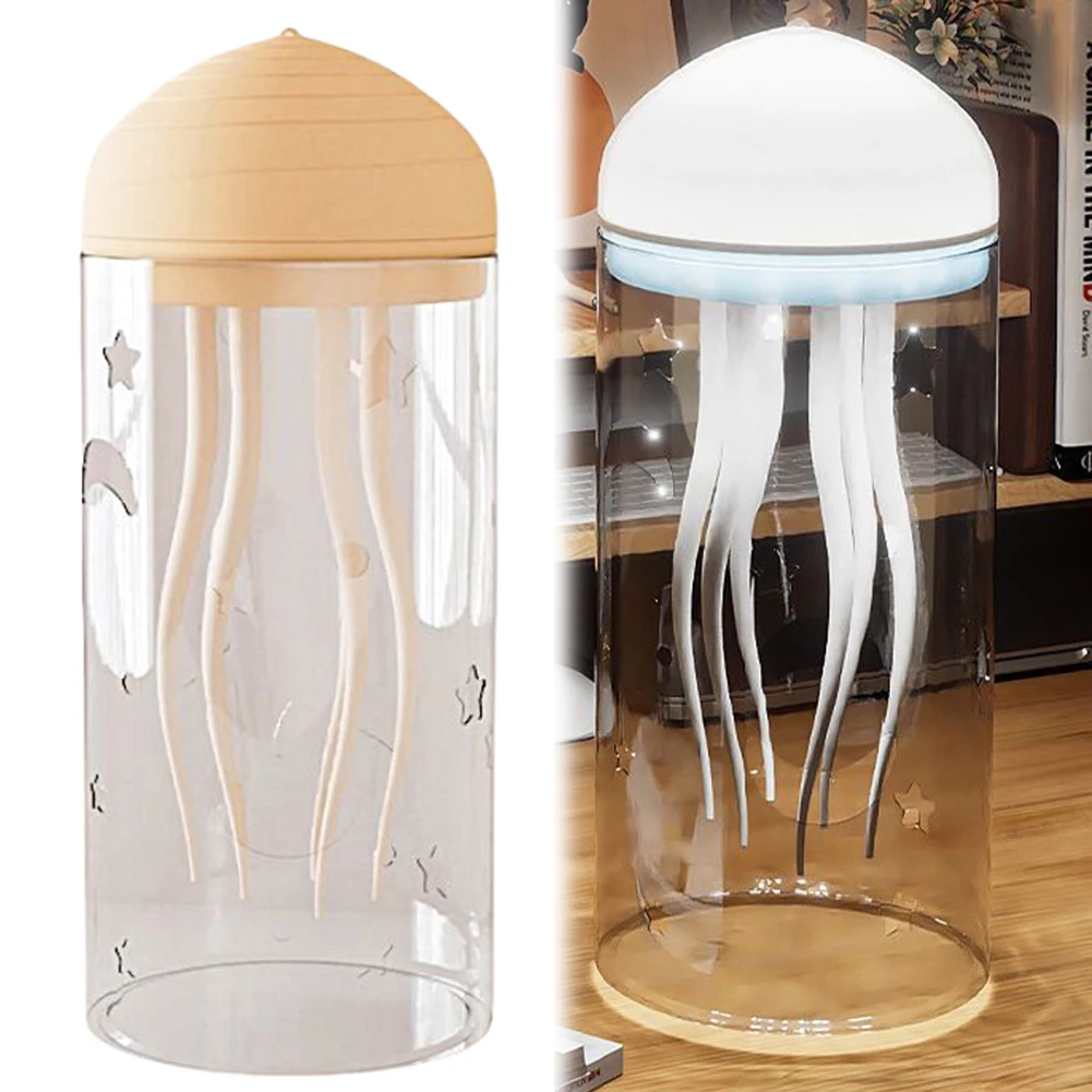 Rotating Jellyfish Night Light Jellyfish Bedside Lamp Type-C Charging Creative Sleeping Light Atmosphere Light for Kids Room