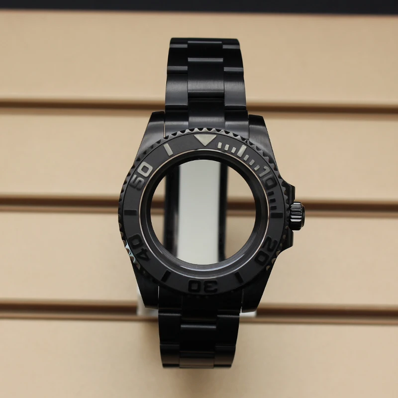 Black 40mm Watch Case Bracelet Sapphire 120 clicks For Seiko NH34 NH35 NH36 NH38 4R36 Miyota 8215 ETA 2824 Movement YACHT-MASTER - Image 2