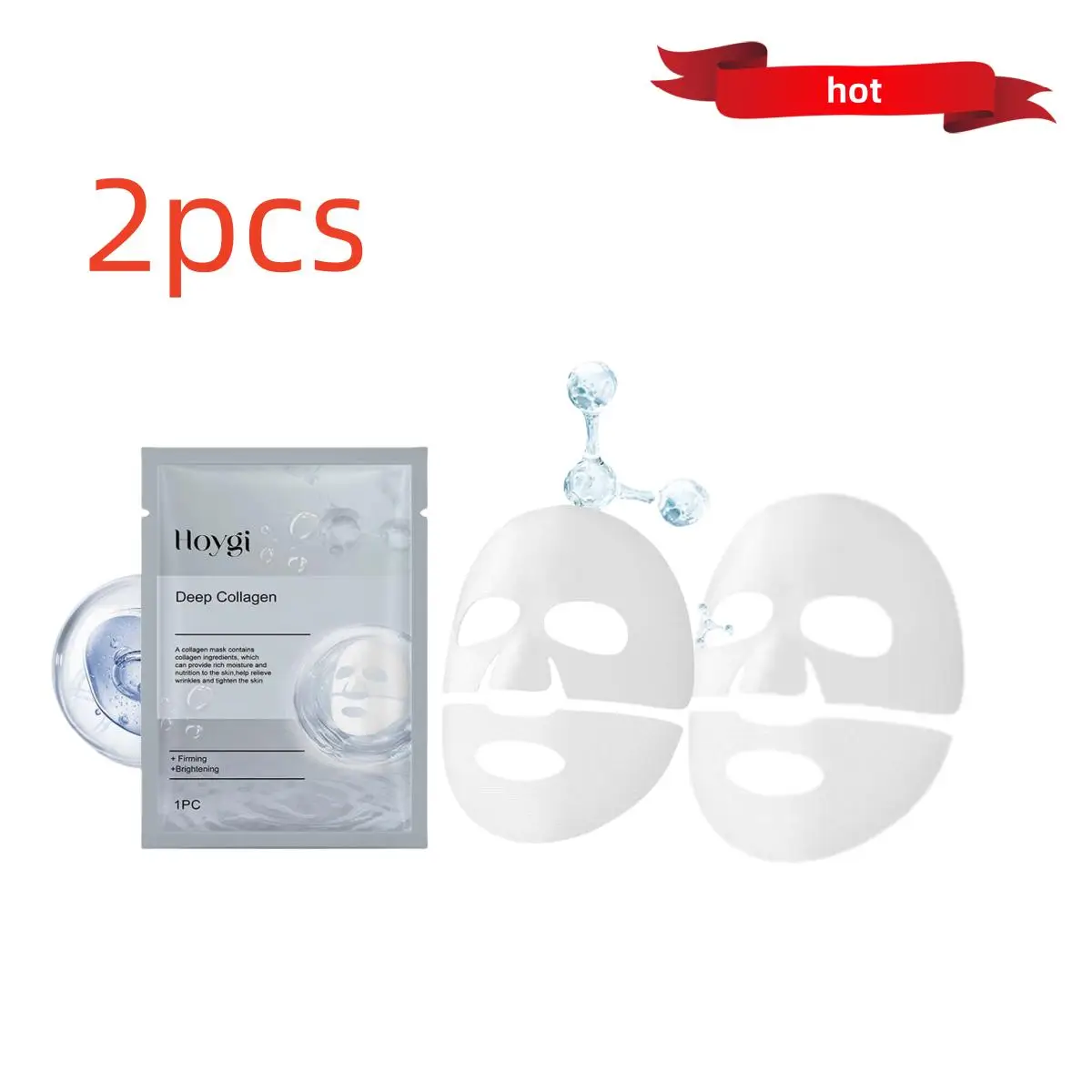 2pcs Collagen Anti Wrinkle Facial Mask Fade Face Fine Line Lift Firm Skin Anti-Aging Moisturizing Brighten Skin Care Cosmetics