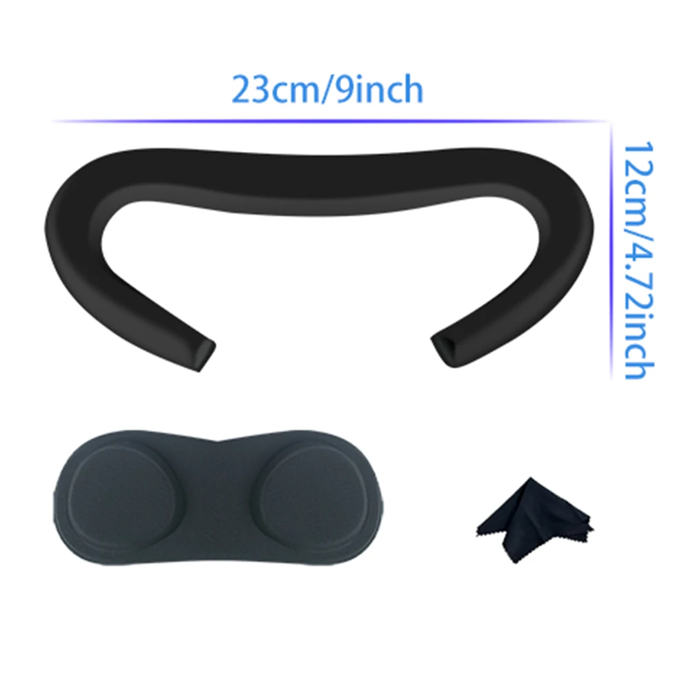 6 في 1 واجهة الوجه من البولي يوريثان ووسادة وجه من رغوة الحرير الجليدي قابلة للتعديل لعدسة الوجه لـ Oculus Quest 3