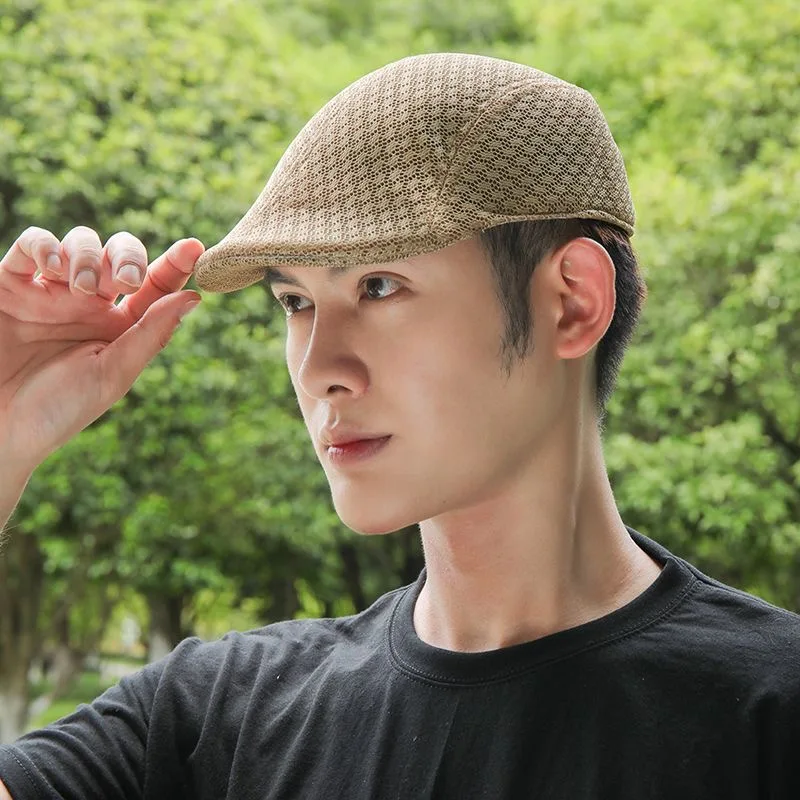 Summer Men Women Mesh Beret Fashion Casual Berets Breathable Cap Unisex Casual Adjustablr Flat Caps Peaked Hats Sun Hat