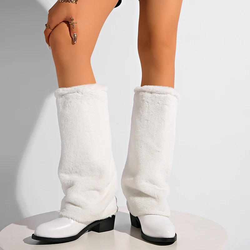 

Короткие плюшевые теплые женские высокие сапоги, модные женские высокие сапоги на меху на высоком каблуке, зимние зимние сапоги, женские ботинки 2025 года, бренд Mujer Zapatillas