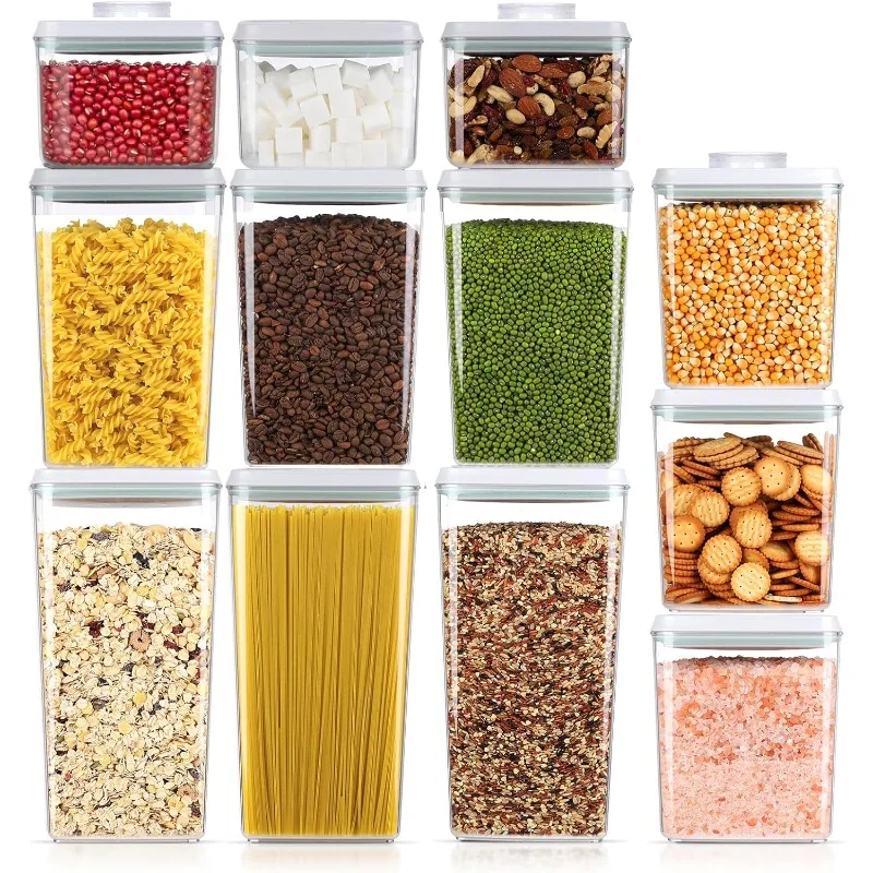 

12 Pcs Pop Food Storage Containers Airtight Food Storage Containers Set with Lids Kitchen Pantry Organization and Storage, 3.4Qt