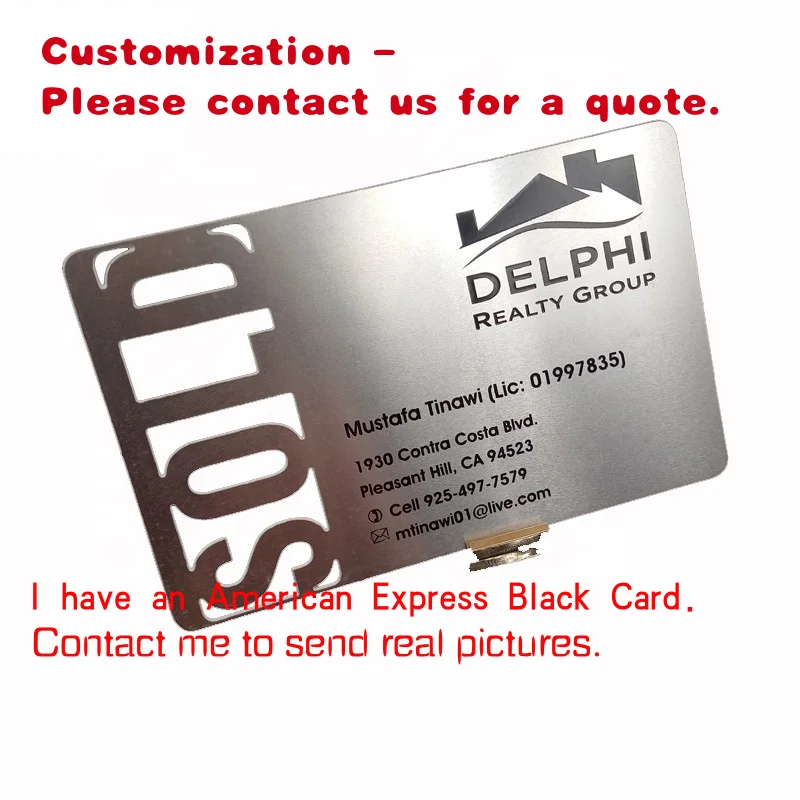 

custom.Custom Black High-Grade Stainless Steel Metal Business Card