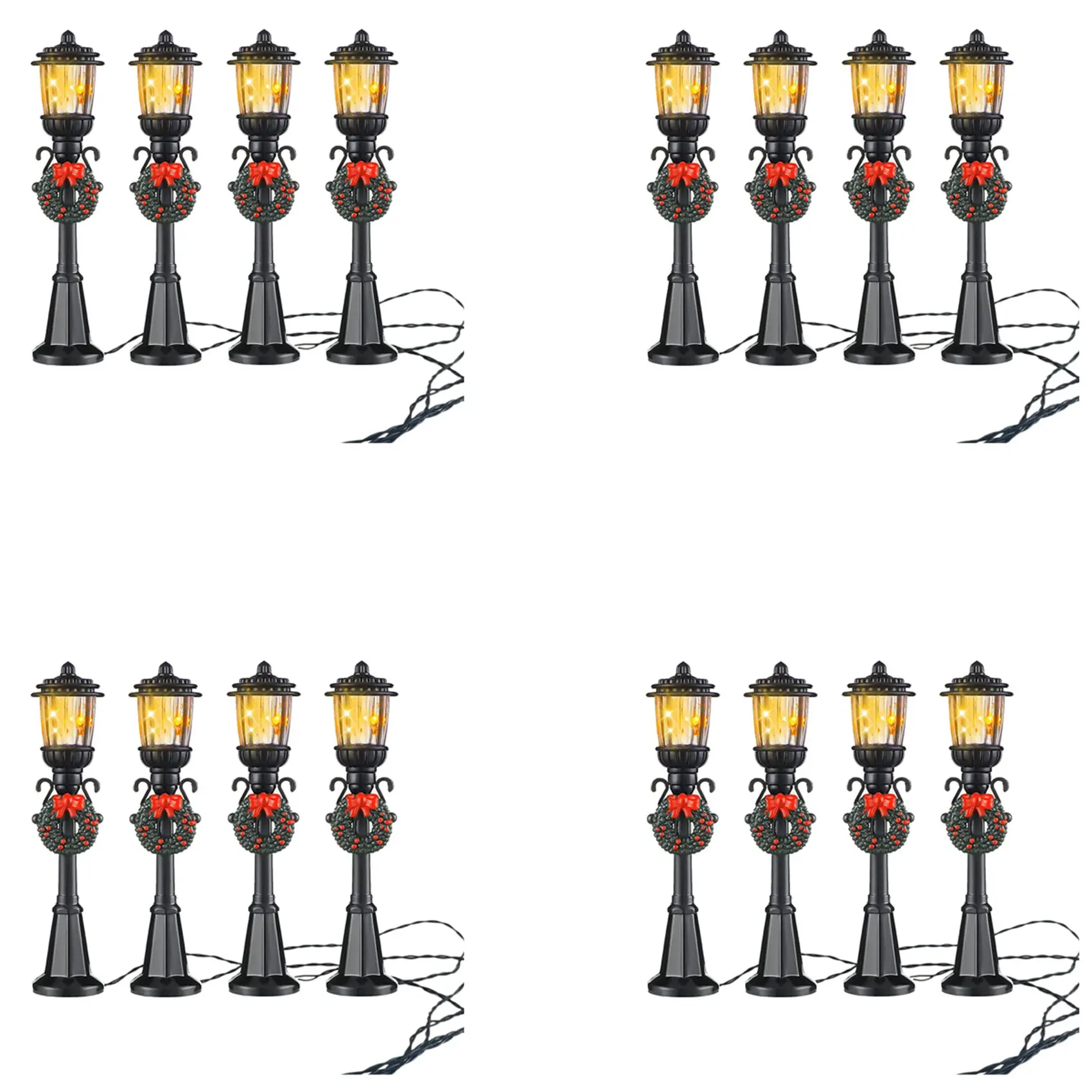 

ABWE-16 шт. мини-Рождественская лампа, поезд, лампа, миниатюрный уличный фонарь, декоративные светильники для DIY, кукольный домик, деревенская дорожка