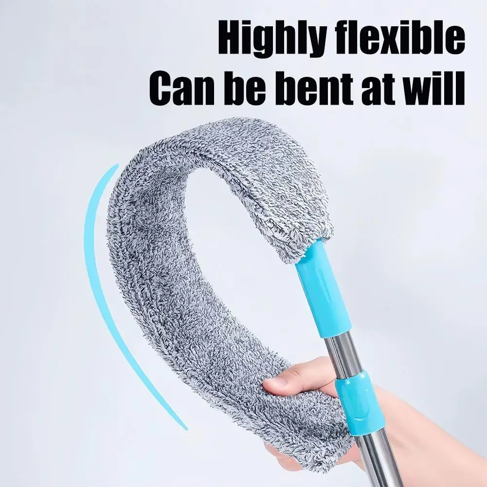 Telescopic Dust Cleaner Long Handle Mop With Bendable Head Flexible Cleaning Duster Brush For Home Dusting Household Cleaning