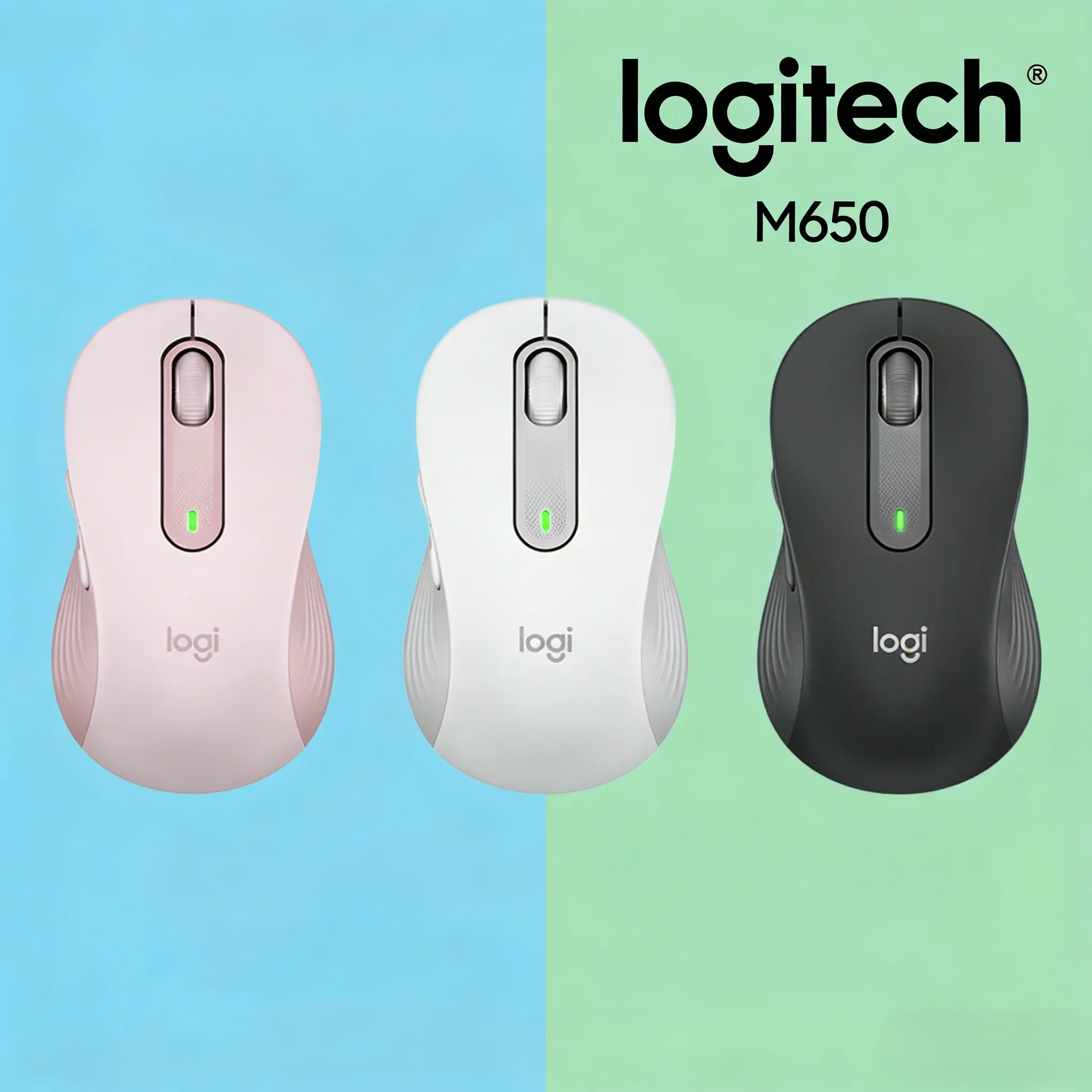 

Logitech M650/M650L Ultra-Thin Portable Mouse | Wireless Bluetooth Dual-Mode, Silent Ergonomic Grip for Home,Office & Laptop Use