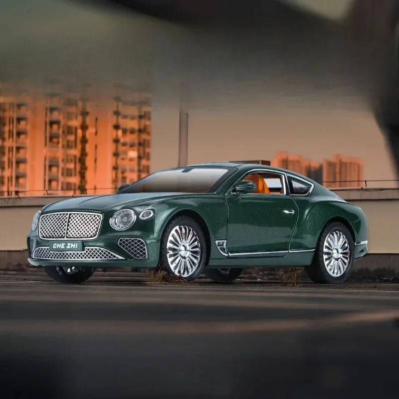 Modèle de voiture Continental GT 1:24 avec son et lumière, absorption des chocs, modèles à rétrofriction, direction des roues avant, véhicule, cadeau de festival