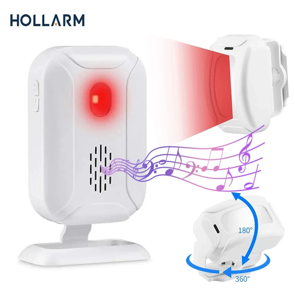 

Hollarm Wireless Guest Welcome Chime Alarm Door Bell for Shop Entry Company Security Protection PIR Motion Sensor Alarm Doorbell