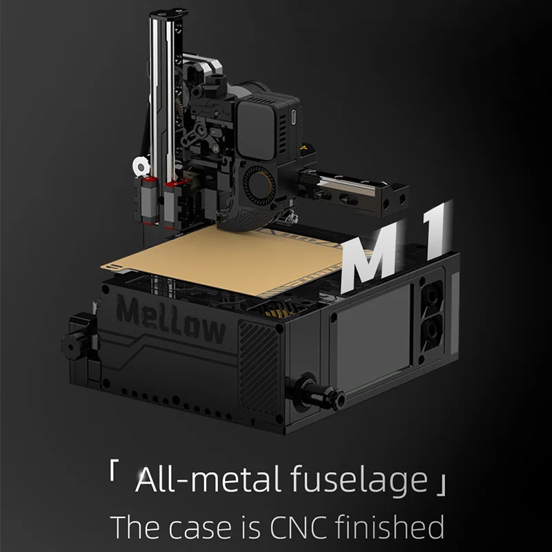 Pre-sale Mellow Portable M1 Foldable 3D Printer (Beta Version): CNC Metal Frame, Compact Design, 100x100x100mm Build Volume