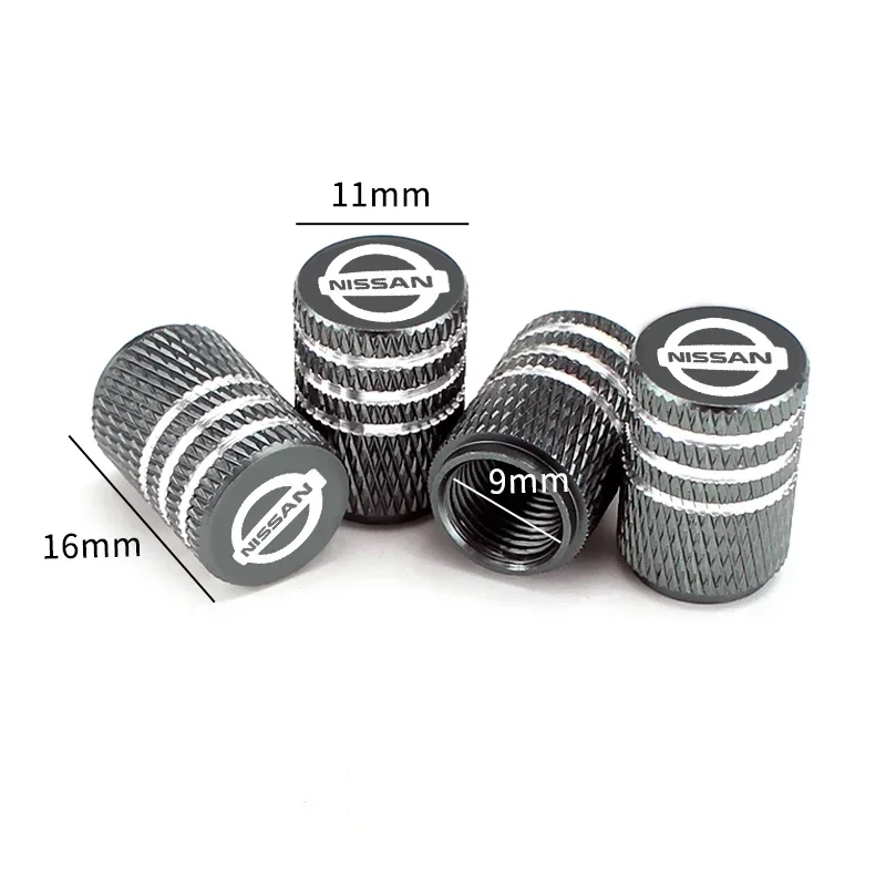for Nissan Car Logo Wheel Tyre Stem Cover Airtight Dust Caps Almera Rogue Kicks Leaf Qashqai Juke Sentra Altima Versa Maxima