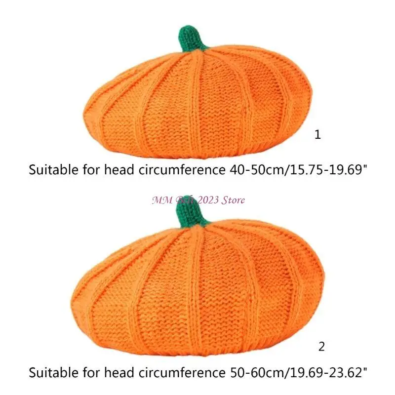 49ME Parents&Children Artist Hat Pumpkin Halloween Hats Fall Winter Hats for Adults Ladies Winter Supplies