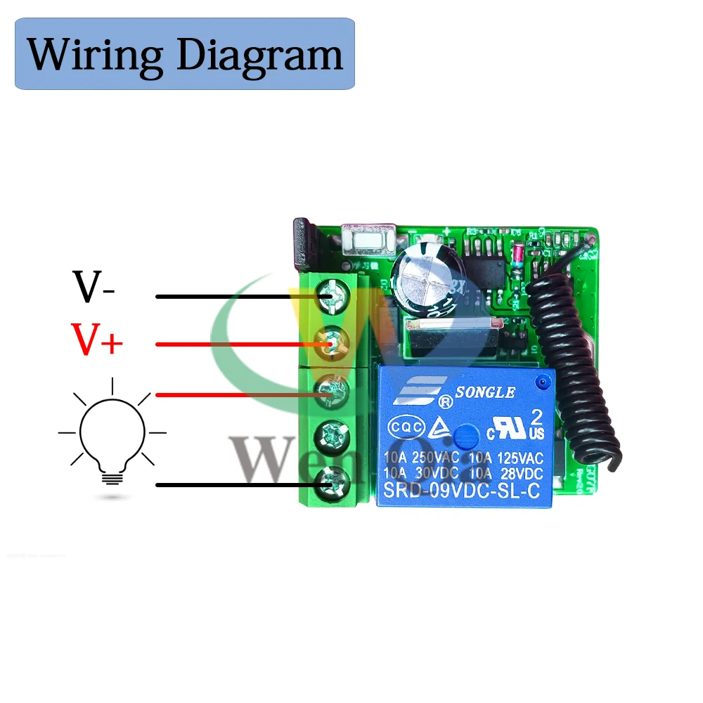 Remote Control 433Mhz Universal Remote Control Switch DC12V 24V 30V 1CH 10A Relay Receiver Light Remote Controller For LED