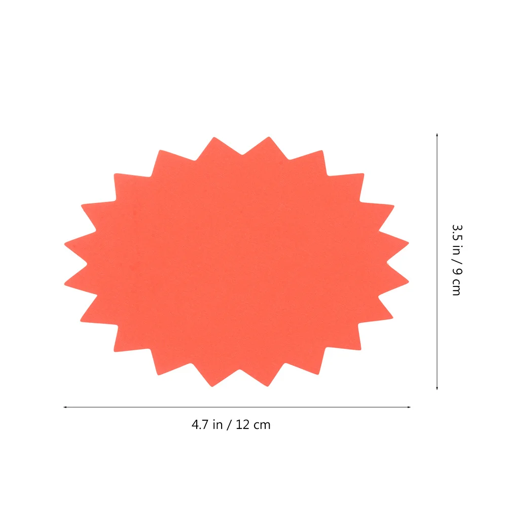 120 szt. Etykiet Promocyjnych Fluorescencyjne Papierowe Znaczniki Naklejki do Pisania Wyprzedażowe do Supermarketów i Sklepów Detalicznych, Kształt Wybuchu