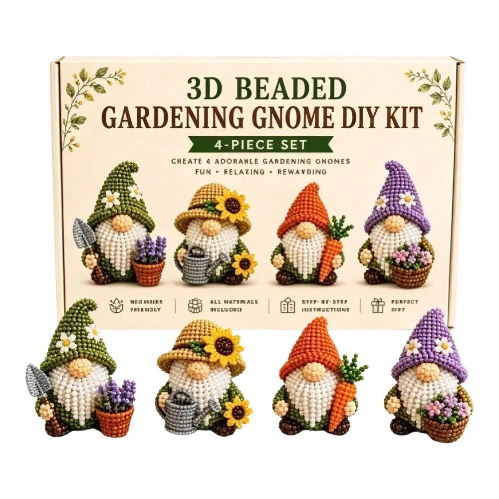 Creative Plastic 3D Beaded Gnome DIY Kit DIY Beaded Gnome DIY Kit Decorative Handmade Handmade Craft Set Craft Making