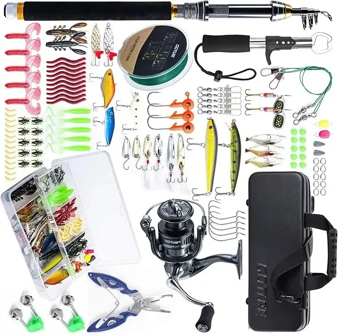 

Goture 1.8m-2.7m Telescopic Fishing Pole Combo Set Portable Telescopic Fishing Rod and Reel Kit Reel Fishing Rod Reel Combo
