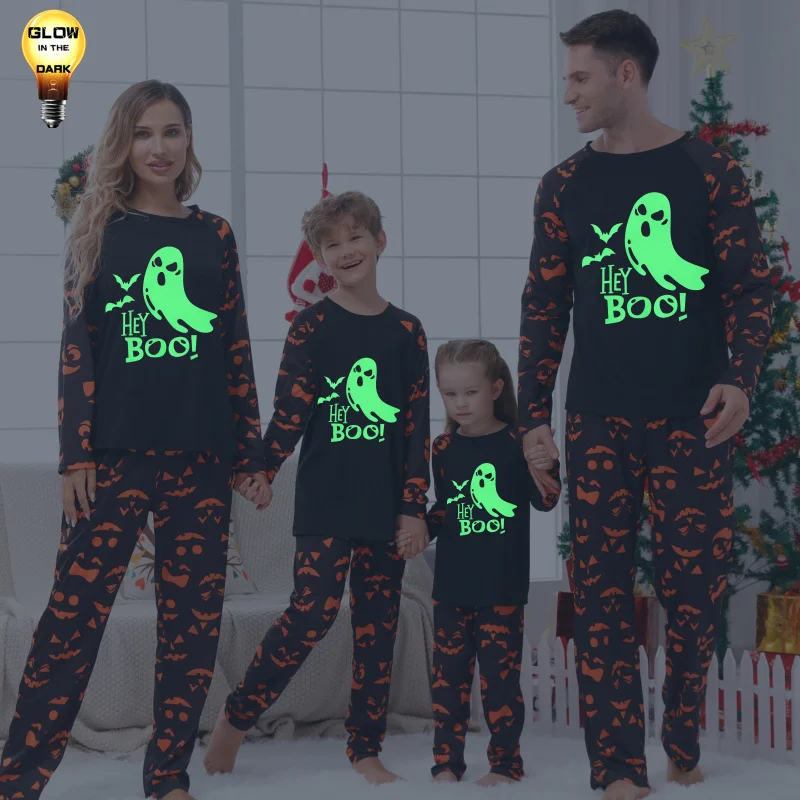 

2025 New Halloween Family Pajamas Set Baby Romper for Grandpa Grandma Dad Mom Daughter Son Skull Print Matching Clothes Outfits