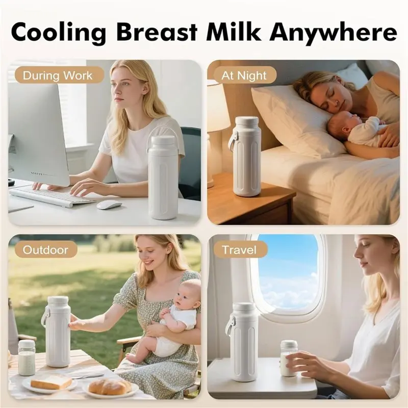 SEWS-22Oz Portable Breast Milk Cooler For Outdoor,Life Saver With 360° Total Cooling For 24 Hours, Travel Breastmilk Chiller