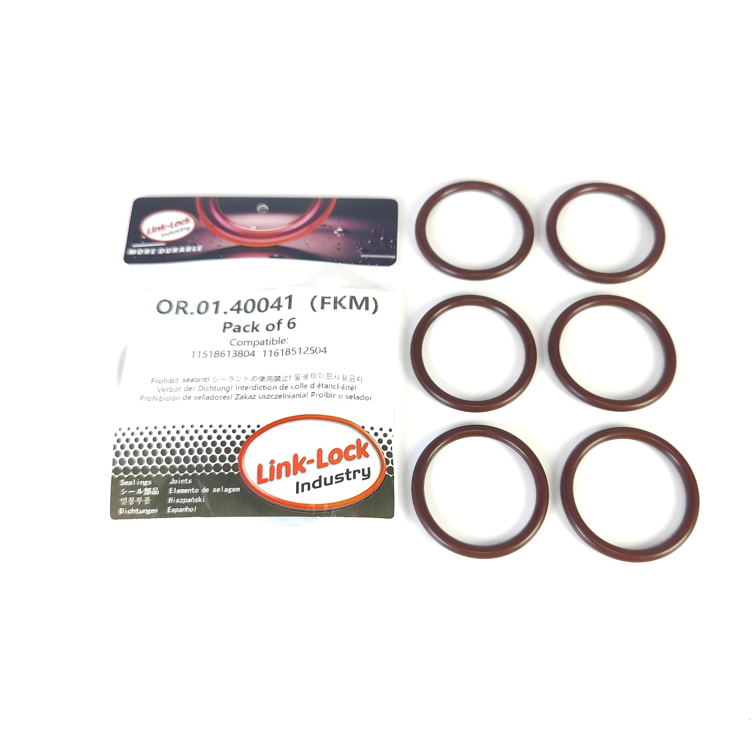 6PCS FKM Viton OR.01.40041 Water Pump/Thermostat O-Ring Gasket 11518613804 11618512504 for MINI N12 N14 N16 N18