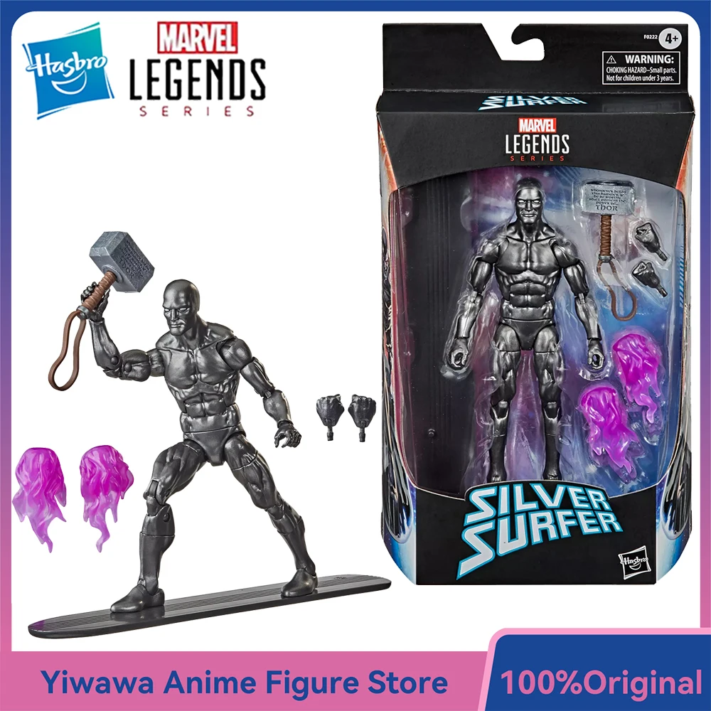 [In-Stock] Original Hasbro Marvel Legends Series Silver Surfer With Mjolnir 15cm Collectible Action Anime Figure Model Toys