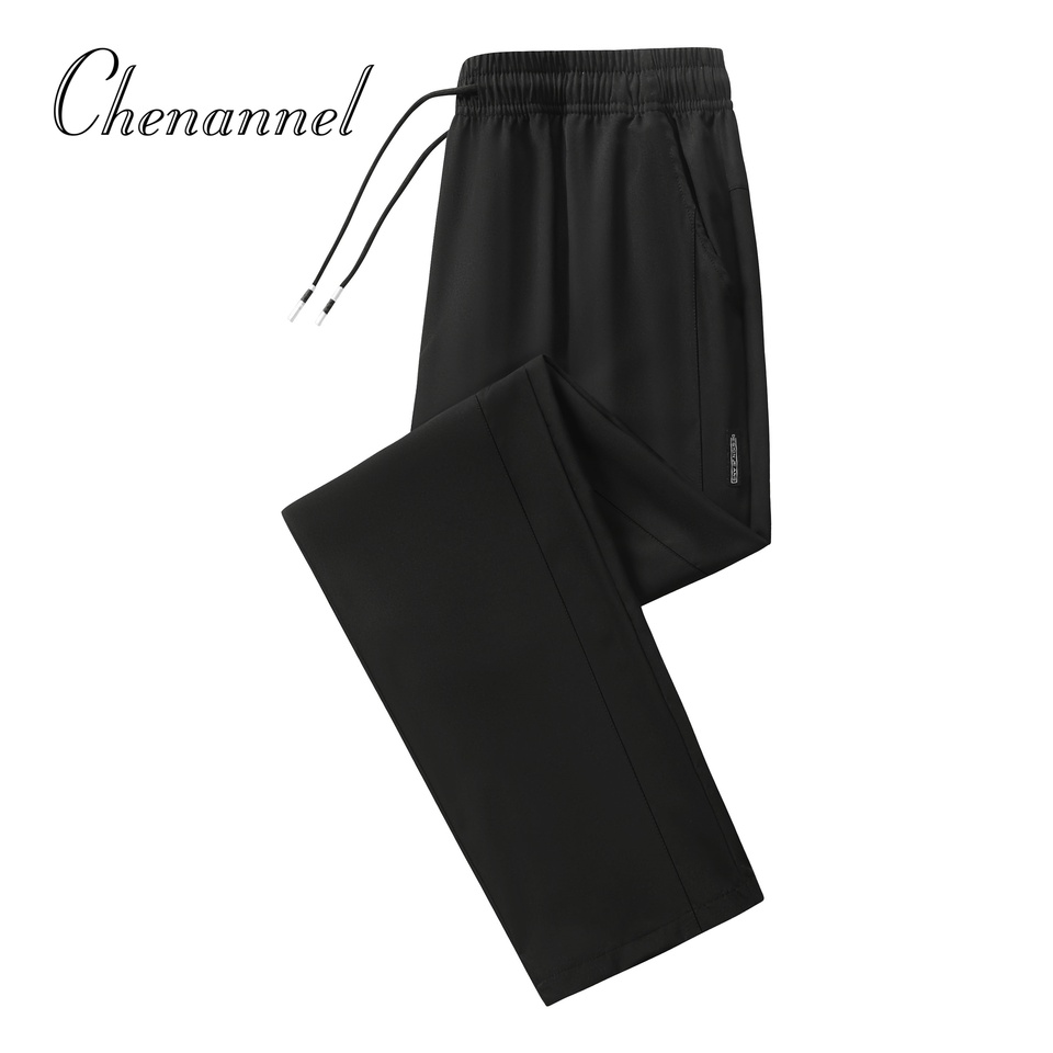  Ice Silk Men's Casual Pants New Lightweight Comfortable Breathable Fashionable Versatile Straight Leg Pants Sports Fitness Pants 