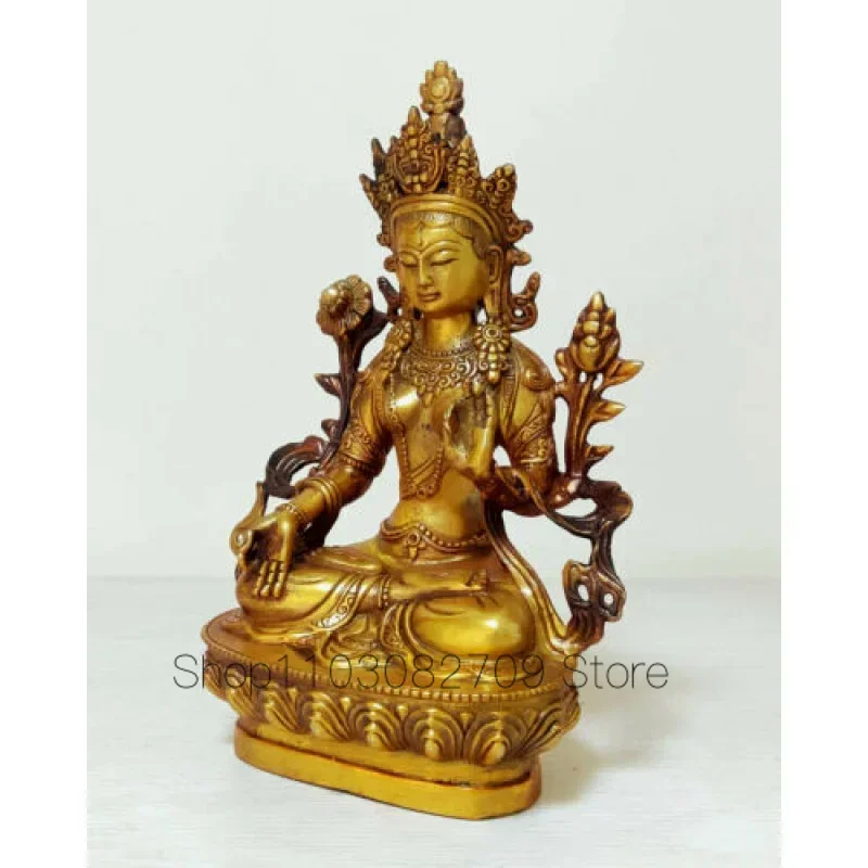 11 "bronze dourado buda branco tara estátua antigo templo deus bodhisattva budismo