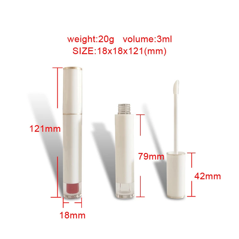 100pcs 3ML Empty Lip Gloss Tube Plastic Refillable Bottles Liquid Lipstick Container lipgloss Sample Bottle