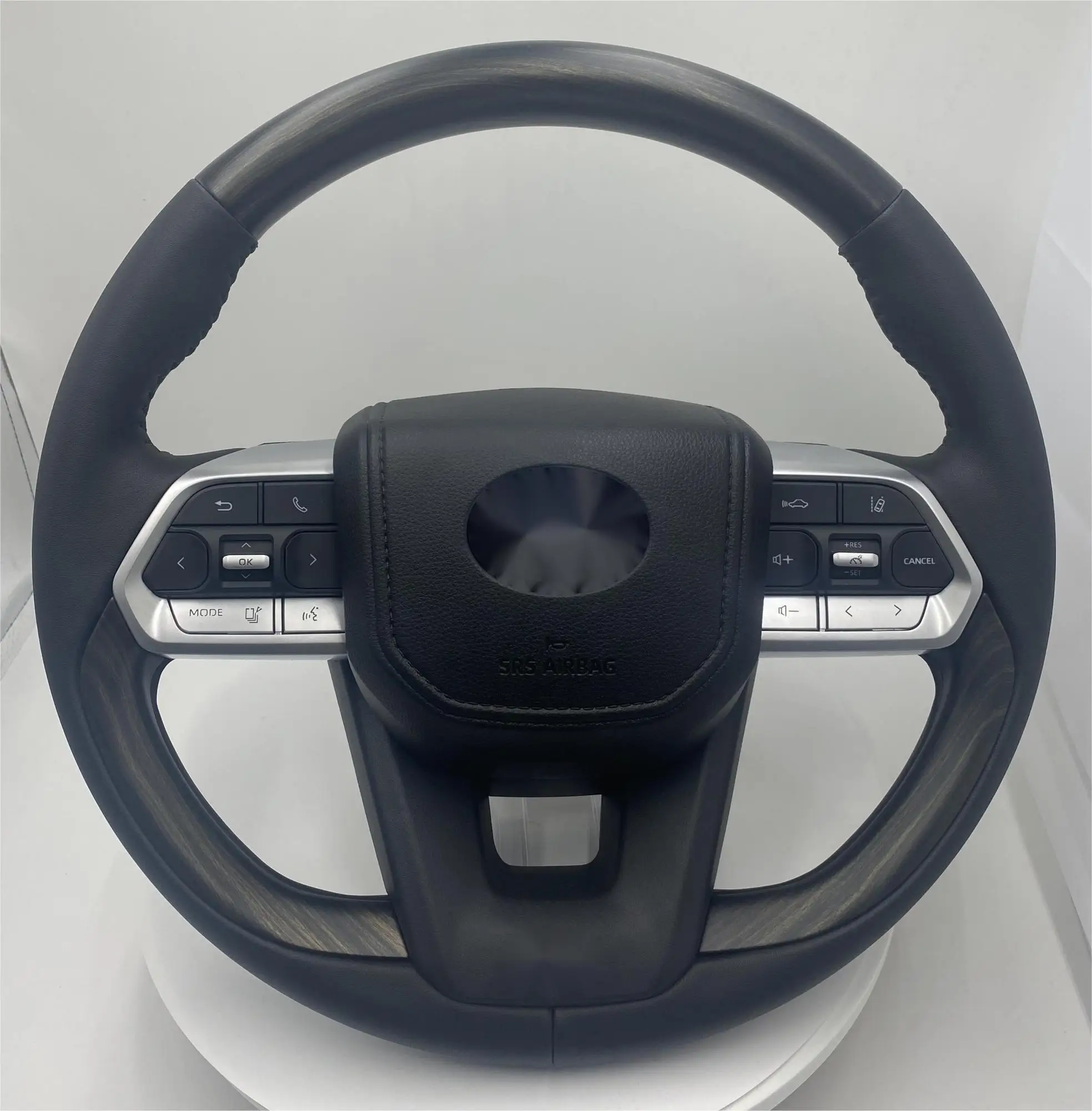 Wood Steering Wheel for Toyota Mark X Hilux Prado 150 120 LC200 Land Cruiser upgrade to LC300 GR Wooden Grain Steering Wheel