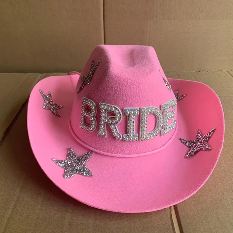 Bride Cowgirl Hat Bride Hat Bride Cowboy Hat Bachelorette Party Hat Bridal Party