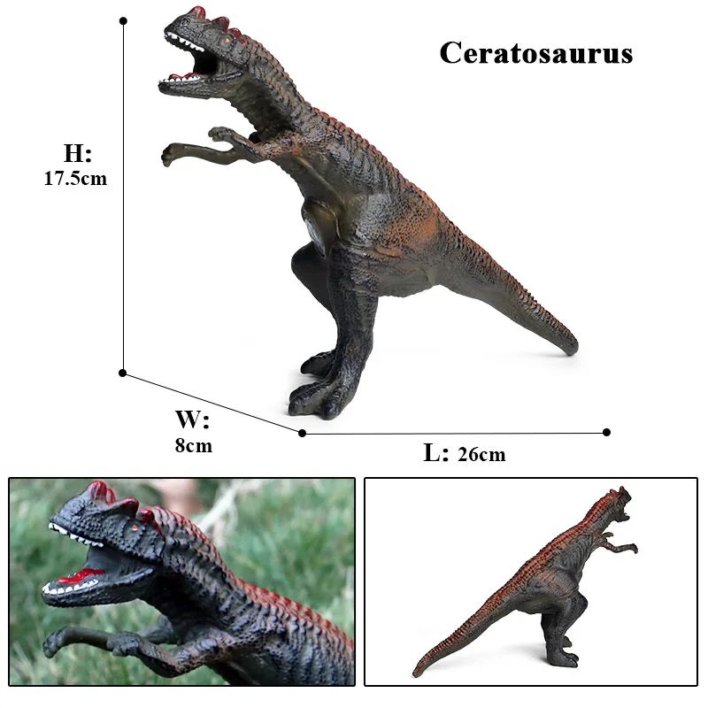 Oenux Soft Jurassic Carnivorous Triceratops Stegosauridae T-rex Dinosaur Toy Action Figures Collection Animals Model Kids Gift