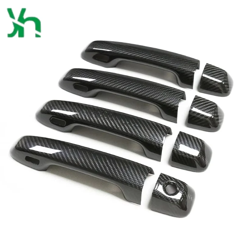 Дверные ручки из сухого углеродного волокна для Toyota Land Cruiser Prado GX-R AT, внешняя насадка, 4 шт.