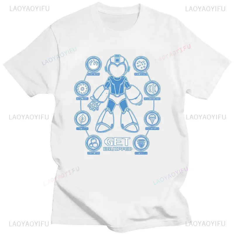 Mega Man Video Game Men Printed T Shirt Official Megaman X Player Select Cotton Tshirt Fashion Short-sleev New Men'S Gift Tees