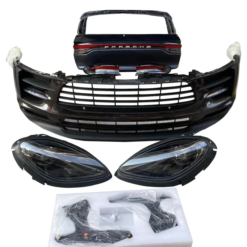 

For 2014 Porsche Macan Upgrade 2020 Style Front Bumper Headlamps and Taillights Body Kit Plug and Play